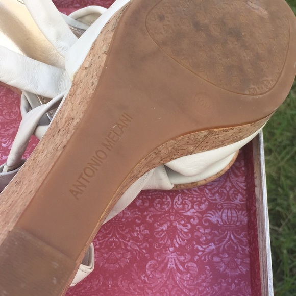 ANTONIO MELANI LEATHER WEDGE HEELS SZ 10 - Picture 4 of 6